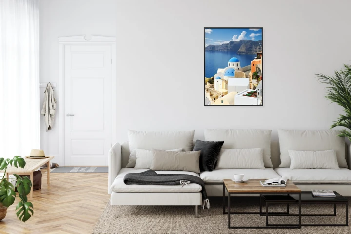 Plakat Widok Na Miasteczko Oia I Błękitne Morze