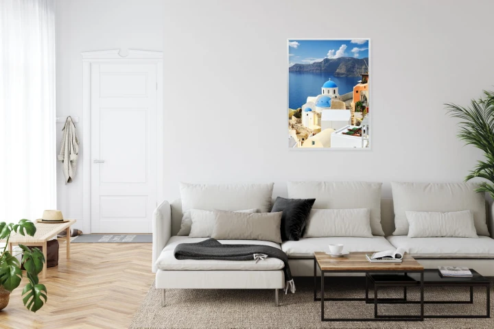 Plakat Widok Na Miasteczko Oia I Błękitne Morze