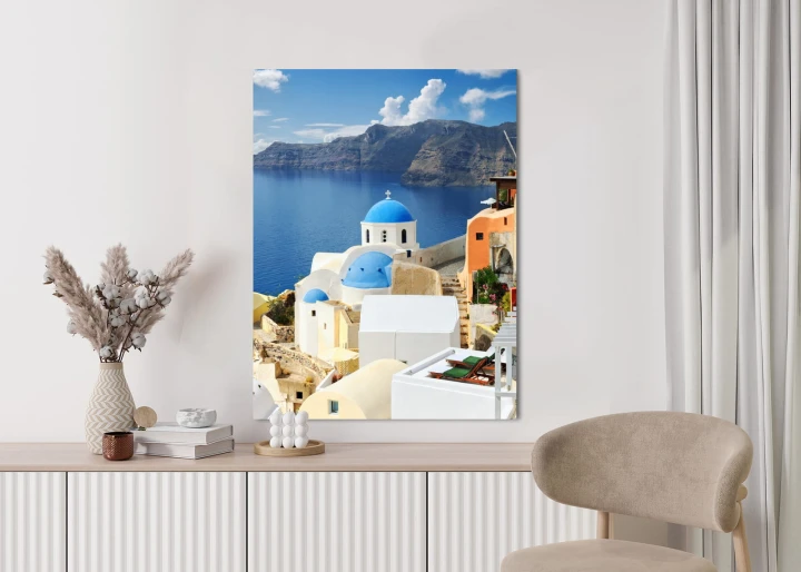 Plakat Widok Na Miasteczko Oia I Błękitne Morze