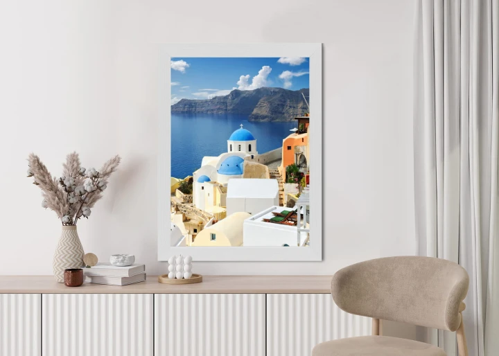 Plakat Widok Na Miasteczko Oia I Błękitne Morze