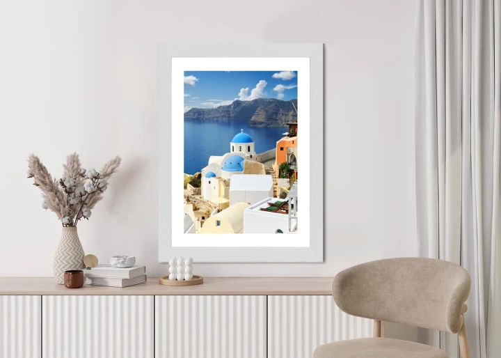 Plakat Widok Na Miasteczko Oia I Błękitne Morze