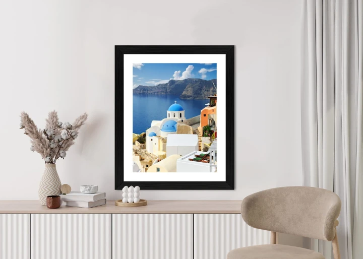 Plakat Widok Na Miasteczko Oia I Błękitne Morze