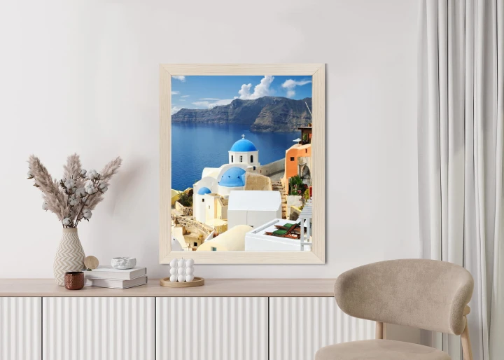 Plakat Widok Na Miasteczko Oia I Błękitne Morze