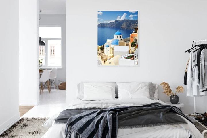 Plakat Widok Na Miasteczko Oia I Błękitne Morze