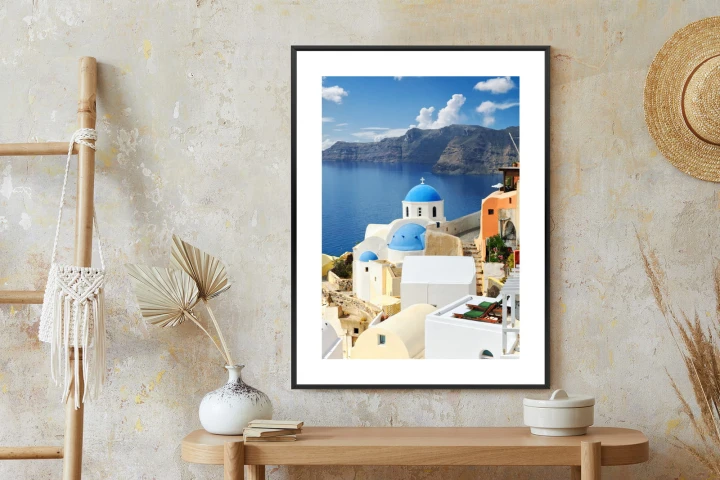 Plakat Widok Na Miasteczko Oia I Błękitne Morze