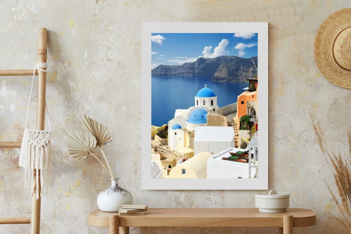 Plakat Widok Na Miasteczko Oia I Błękitne Morze