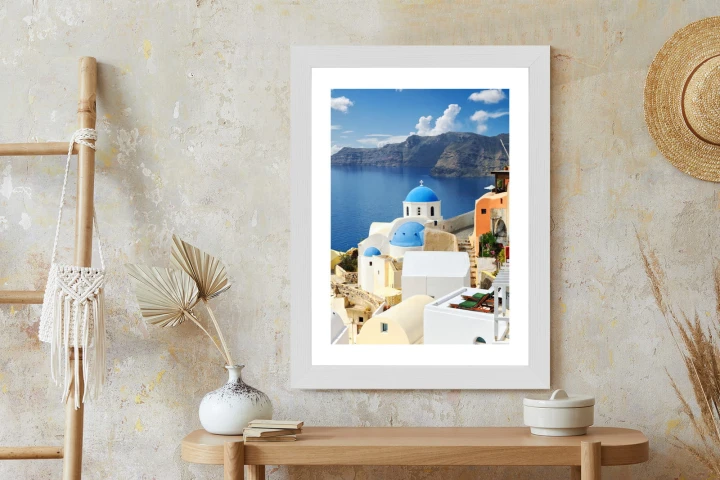 Plakat Widok Na Miasteczko Oia I Błękitne Morze