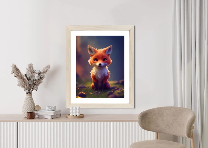 Plakat Portrait Of A Cute Baby Fox