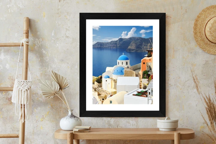 Plakat Widok Na Miasteczko Oia I Błękitne Morze