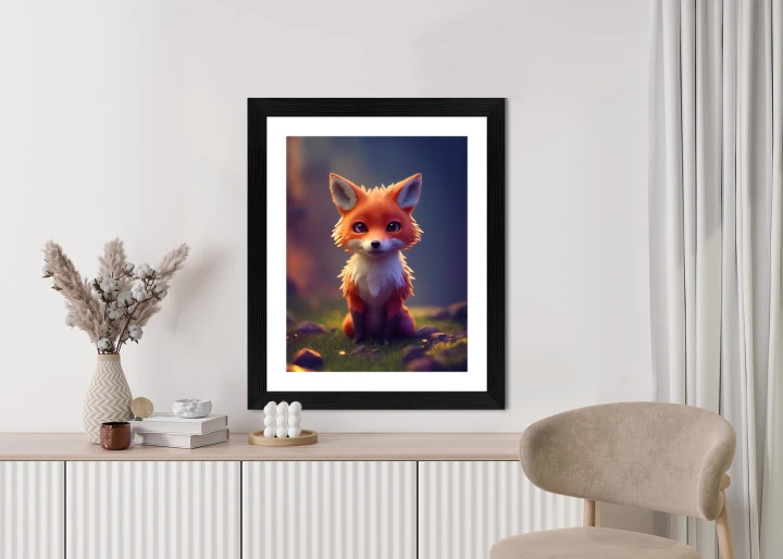 Plakat Portrait Of A Cute Baby Fox