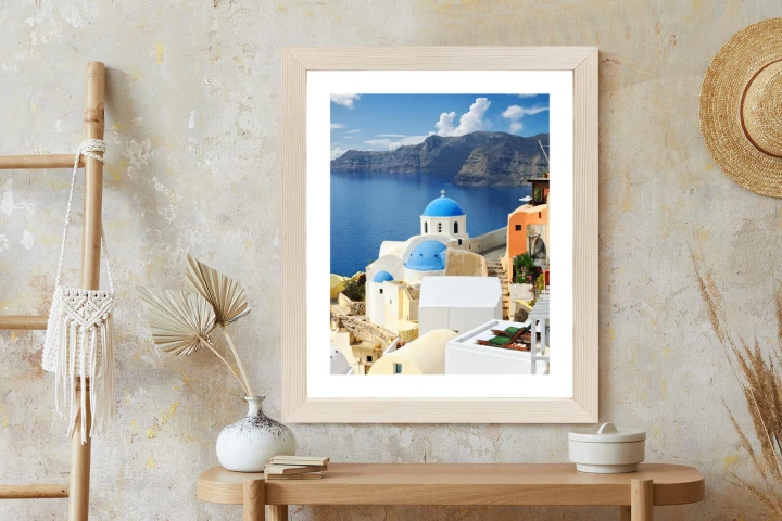 Plakat Widok Na Miasteczko Oia I Błękitne Morze