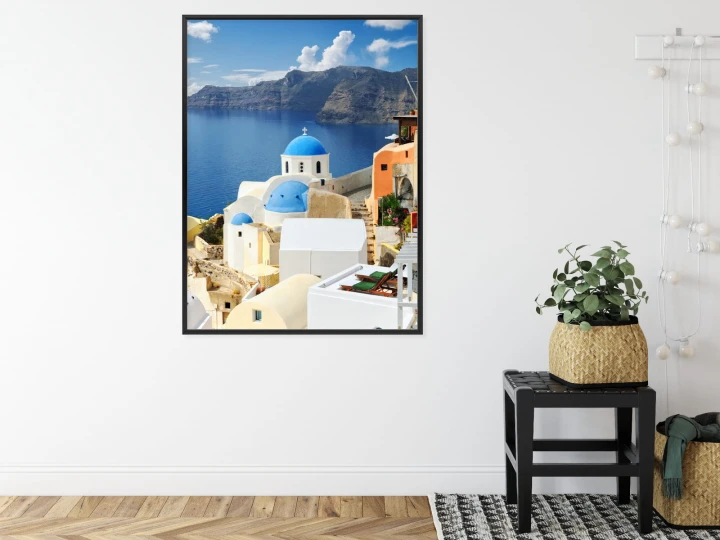 Plakat Widok Na Miasteczko Oia I Błękitne Morze