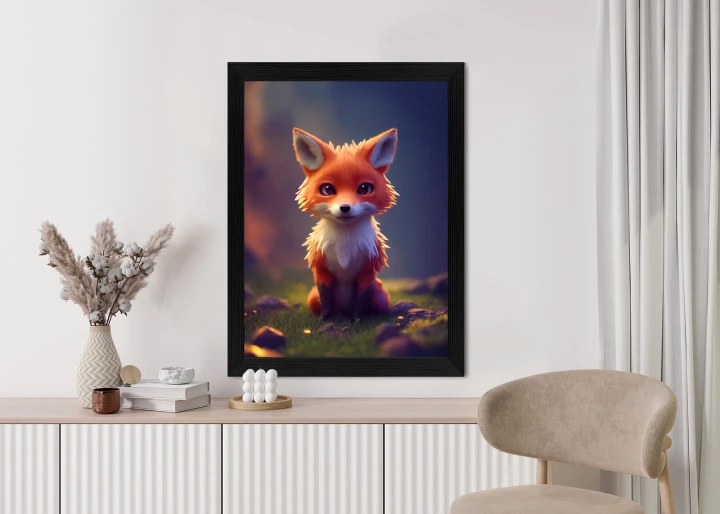 Plakat Portrait Of A Cute Baby Fox
