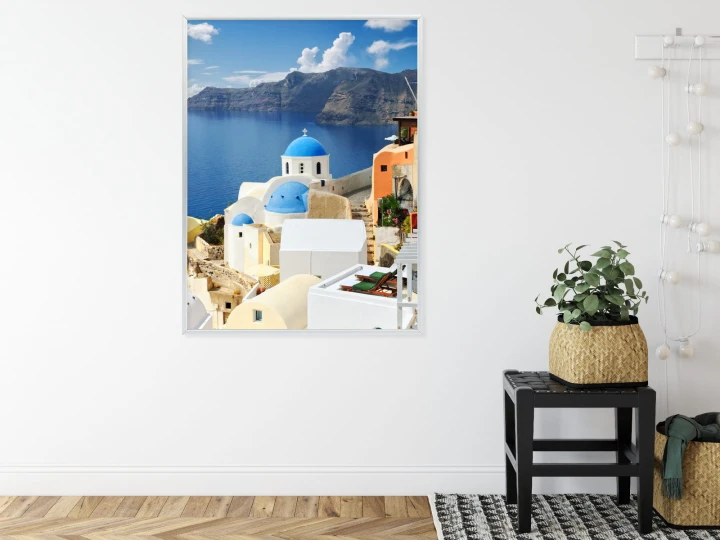 Plakat Widok Na Miasteczko Oia I Błękitne Morze