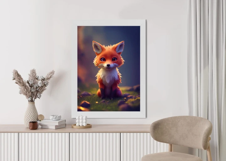 Plakat Portrait Of A Cute Baby Fox