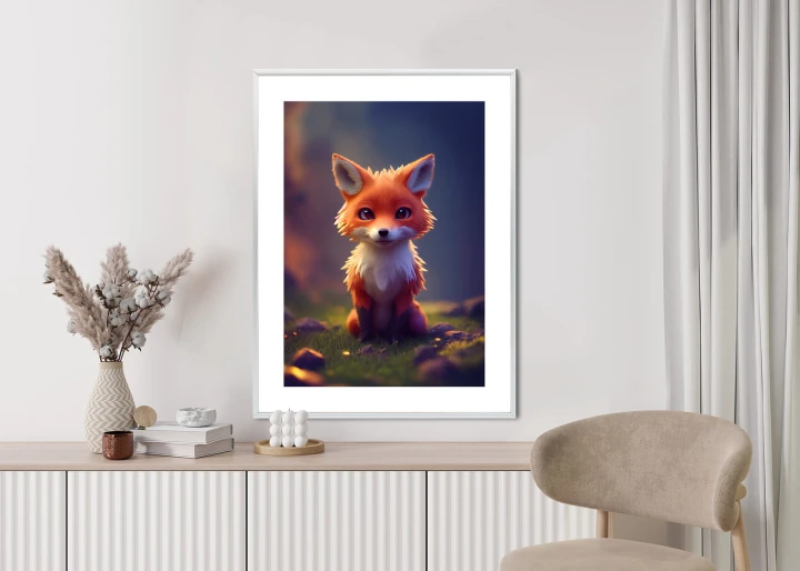 Plakat Portrait Of A Cute Baby Fox