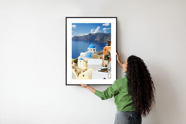 Plakat Widok Na Miasteczko Oia I Błękitne Morze