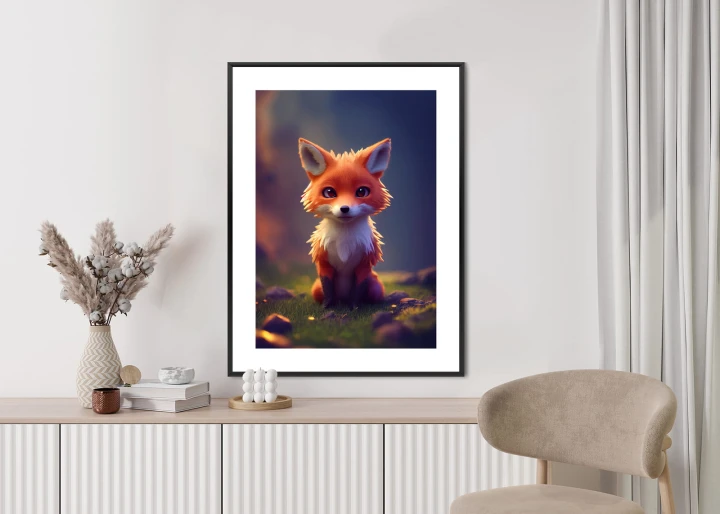 Plakat Portrait Of A Cute Baby Fox