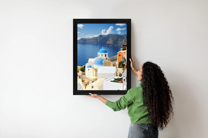 Plakat Widok Na Miasteczko Oia I Błękitne Morze