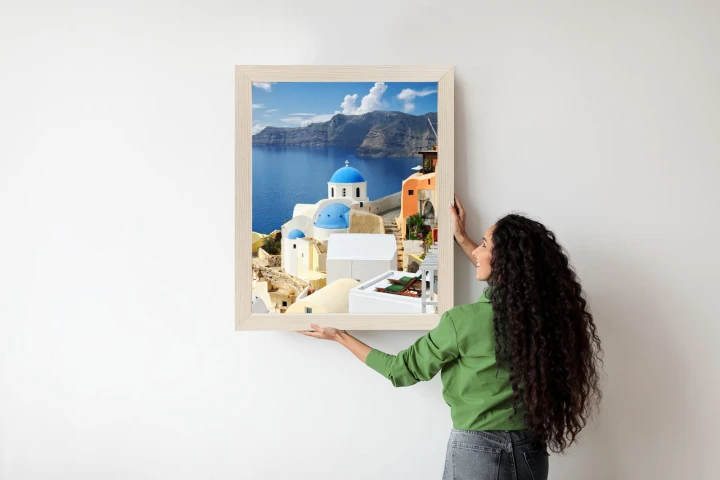 Plakat Widok Na Miasteczko Oia I Błękitne Morze