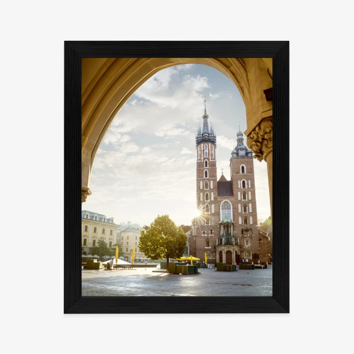 Plakat Widok Z Sukiennic Na Kościół Mariacki W Krakowie