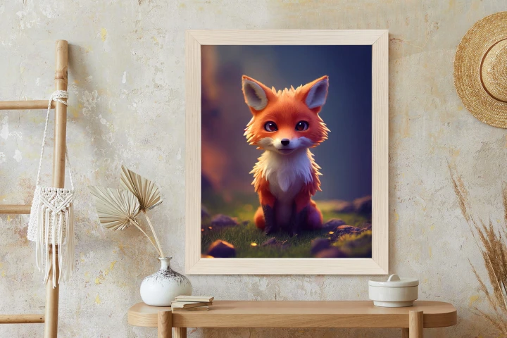 Plakat Portrait Of A Cute Baby Fox