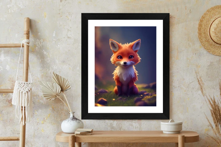 Plakat Portrait Of A Cute Baby Fox