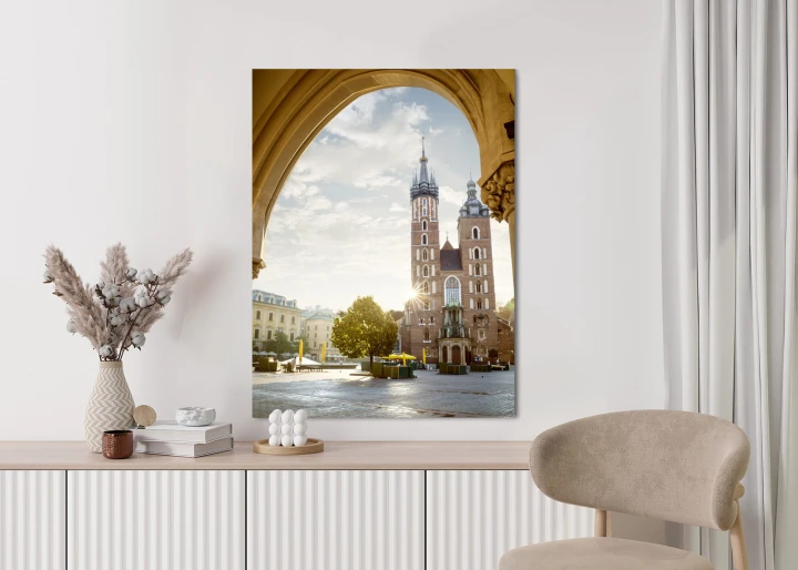 Plakat Widok Z Sukiennic Na Kościół Mariacki W Krakowie