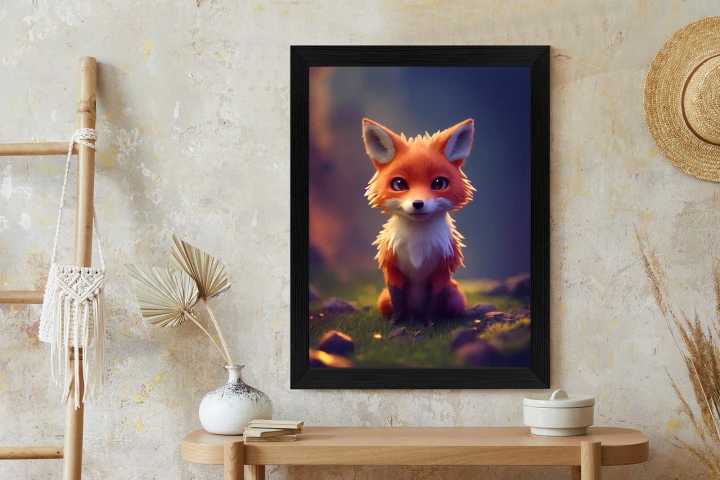 Plakat Portrait Of A Cute Baby Fox