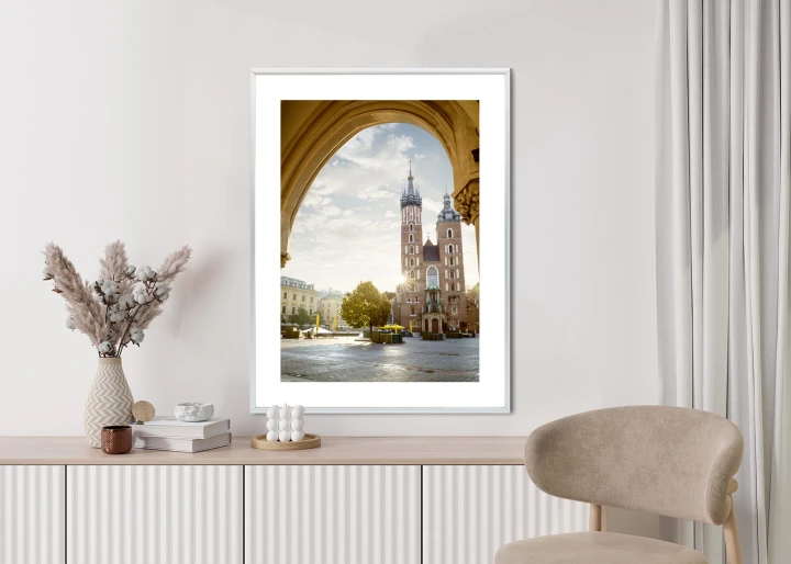 Plakat Widok Z Sukiennic Na Kościół Mariacki W Krakowie