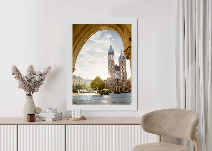 Plakat Widok Z Sukiennic Na Kościół Mariacki W Krakowie