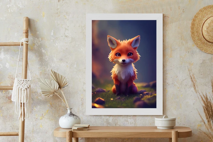 Plakat Portrait Of A Cute Baby Fox