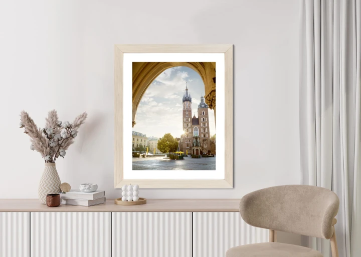 Plakat Widok Z Sukiennic Na Kościół Mariacki W Krakowie