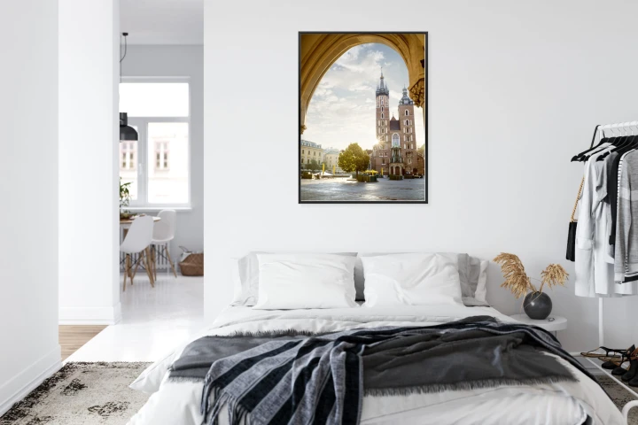 Plakat Widok Z Sukiennic Na Kościół Mariacki W Krakowie