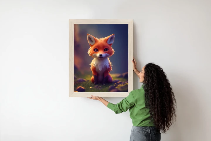 Plakat Portrait Of A Cute Baby Fox