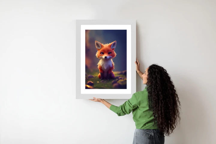 Plakat Portrait Of A Cute Baby Fox