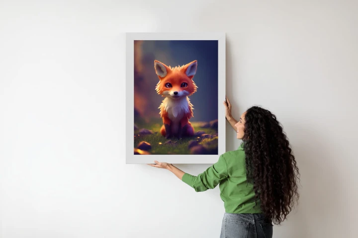 Plakat Portrait Of A Cute Baby Fox