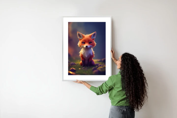 Plakat Portrait Of A Cute Baby Fox