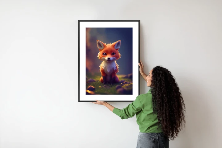 Plakat Portrait Of A Cute Baby Fox