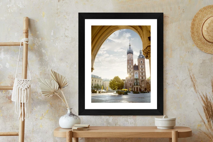 Plakat Widok Z Sukiennic Na Kościół Mariacki W Krakowie