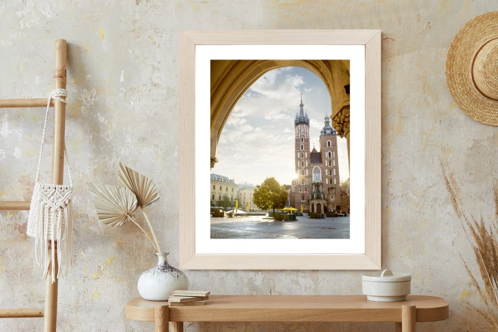 Plakat Widok Z Sukiennic Na Kościół Mariacki W Krakowie