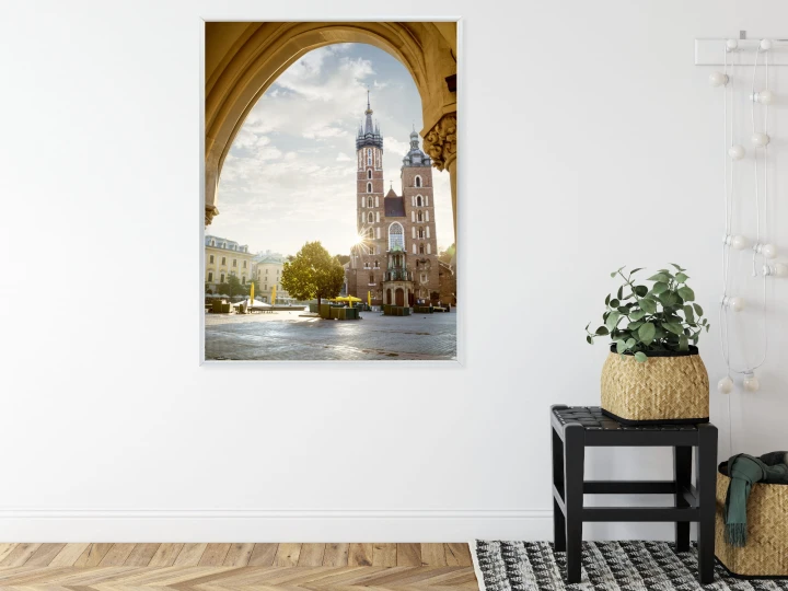 Plakat Widok Z Sukiennic Na Kościół Mariacki W Krakowie