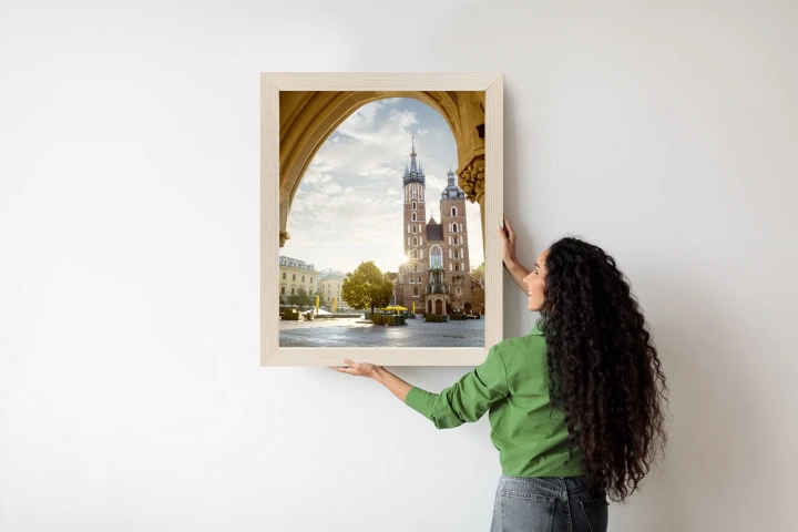 Plakat Widok Z Sukiennic Na Kościół Mariacki W Krakowie