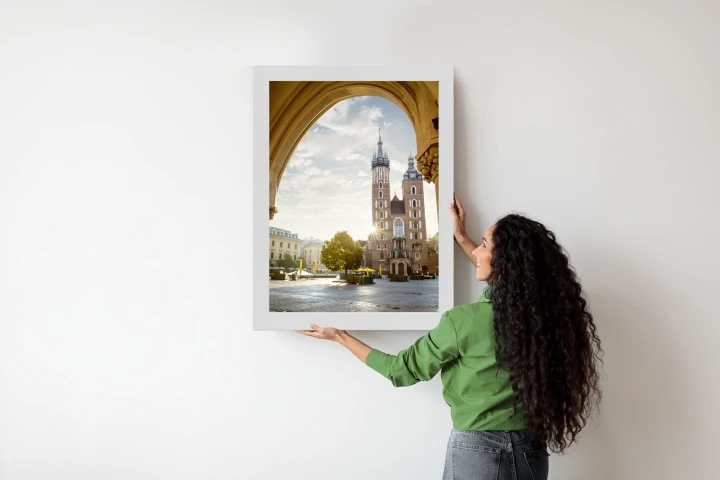 Plakat Widok Z Sukiennic Na Kościół Mariacki W Krakowie