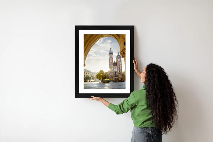 Plakat Widok Z Sukiennic Na Kościół Mariacki W Krakowie