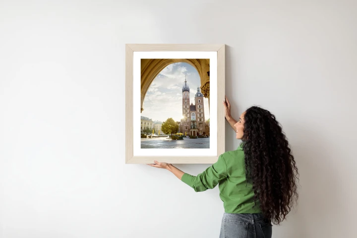 Plakat Widok Z Sukiennic Na Kościół Mariacki W Krakowie