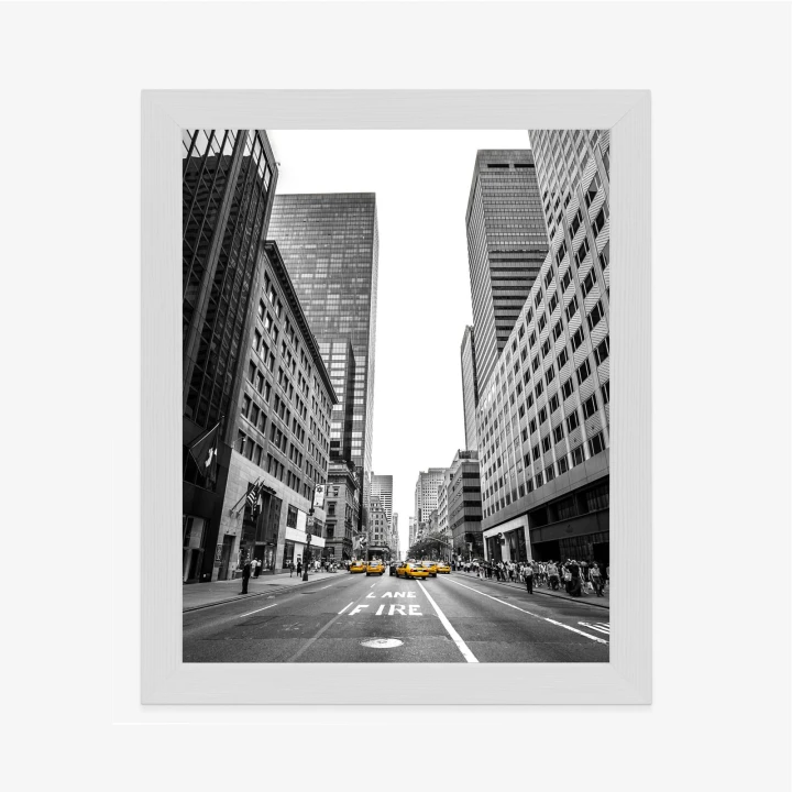 Plakat Nyc Żółte Taksówki Na Czarno Białej Ulicy