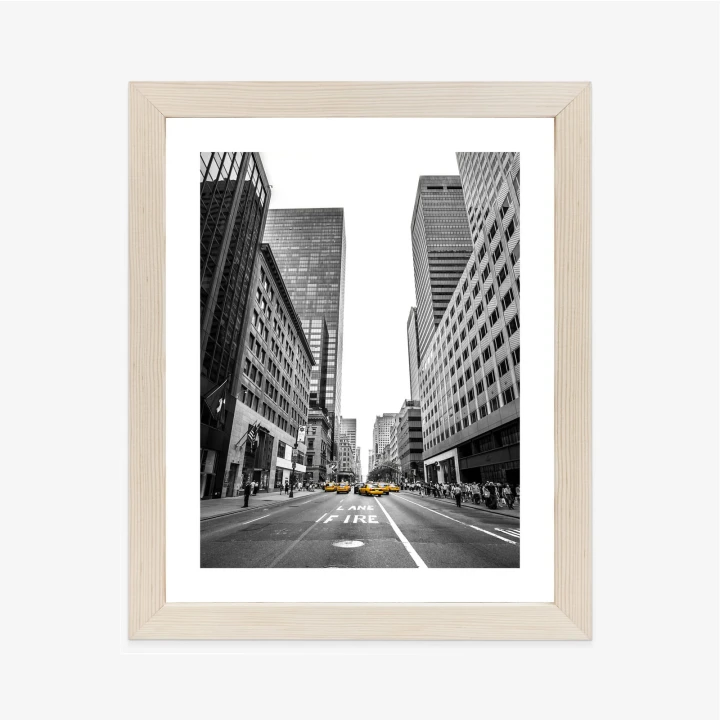 Plakat Nyc Żółte Taksówki Na Czarno Białej Ulicy