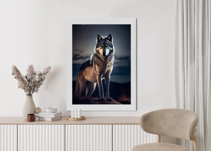 Plakat Wilk Na Skalnej Górze