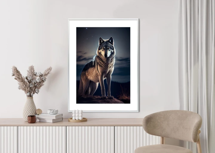 Plakat Wilk Na Skalnej Górze